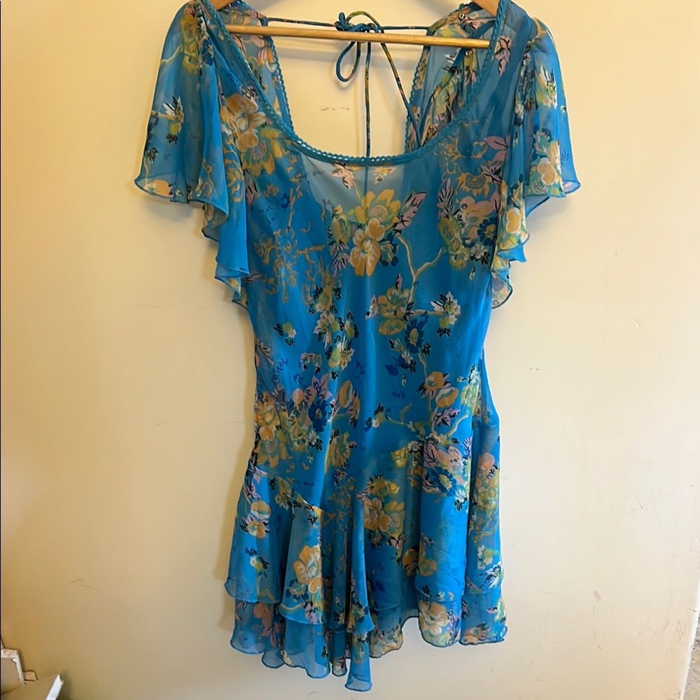 Free People Blue Floral Midi Dress